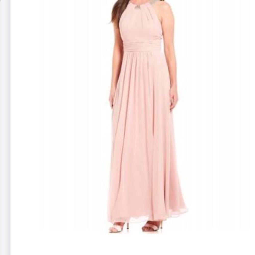 Eliza J blushdusty rose gown sparkle collar size 6